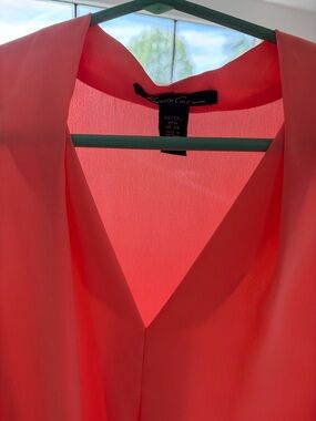 Kenneth Cole Coral Sleeveless V-Neck Blouse